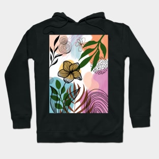 Abstract boho botanical, Mid century modern Hoodie